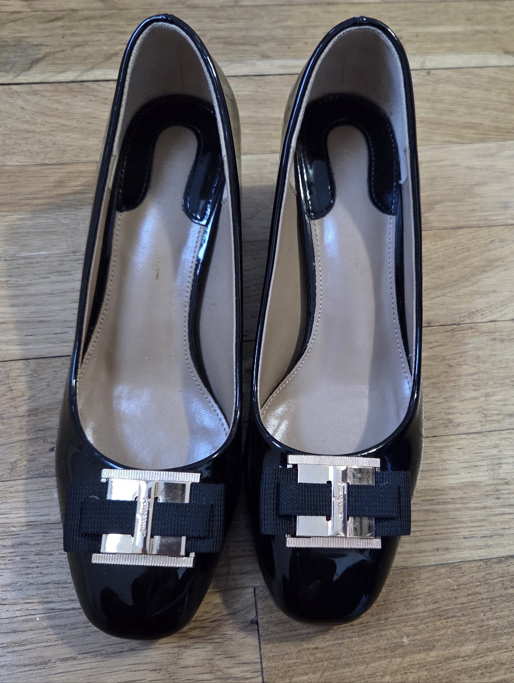 Salvatore Ferragamo Vara Patent Block Heels